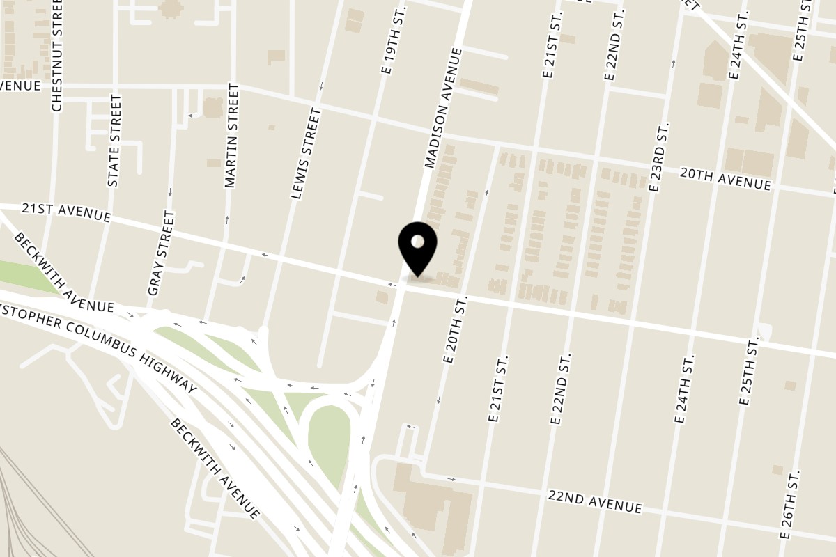 Map showing the location of Banana King Paterson on 997 Madison Ave in Paterson